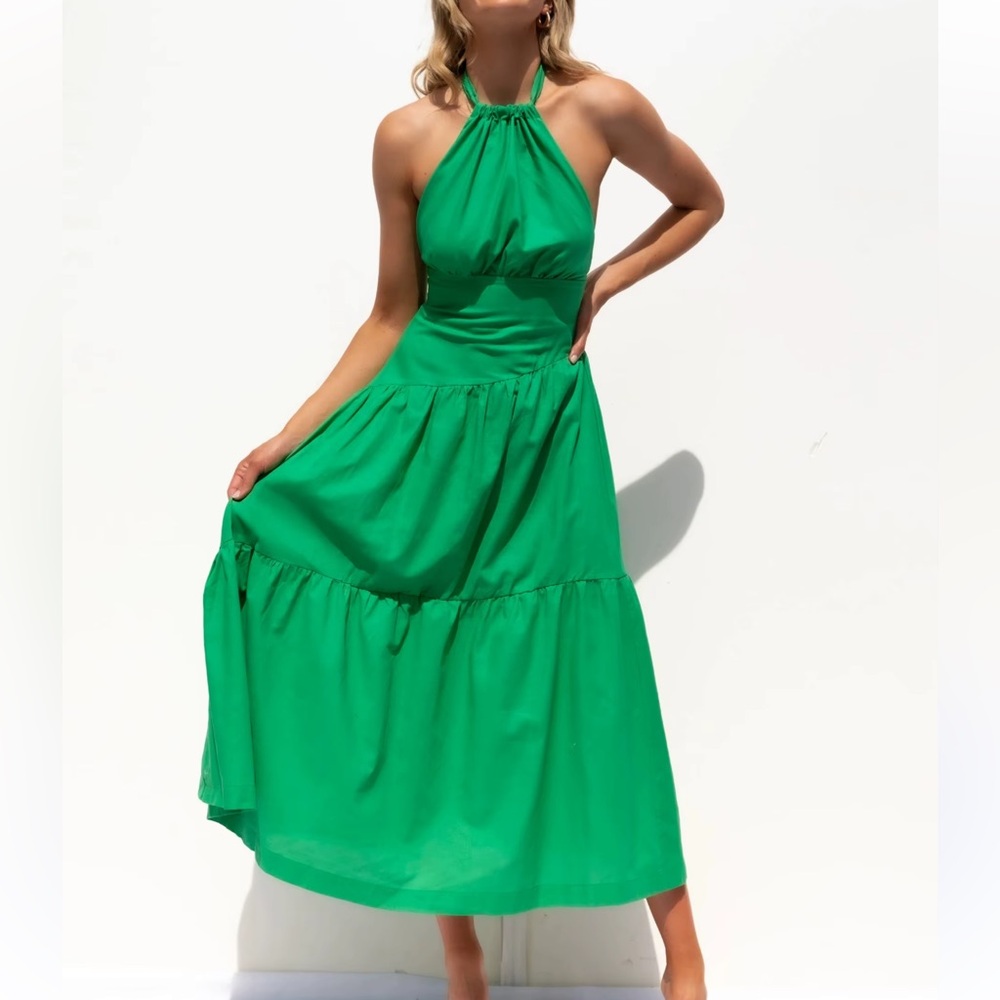 Petal & Pup Vibrant Green High Low Dress